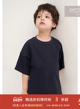 春夏儿童时尚帅气休闲五分短袖T恤 erdosKIDS鄂尔多斯童装