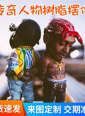 纪念传奇人物树脂工艺品纹身大师说唱歌手人物模型雕像创意摆件