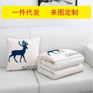 抱枕被 亚麻风格 可爱卡通抱枕靠垫 汽车抱枕 新款