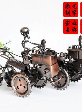 金属拖拉机模直发铁艺复古摆件手工质感型可滑动旋转 二色