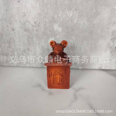 教堂老鼠讲坛上的牧师Church Mouse家居书房客厅树脂工艺品摆件