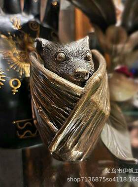 蝙蝠饰品收纳盒万圣节哥特式装饰品家居装饰蝙蝠首饰盒工艺品