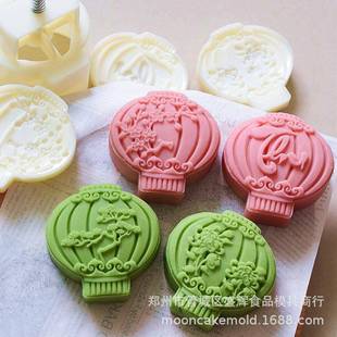 新品 手压200克150克mooncakemold 立体国潮风灯笼加厚月饼模具广式