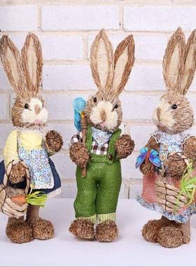 复活节兔子2025新款派对布置仿真摆件仿真摆件