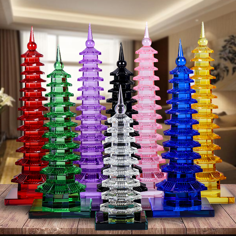 文昌塔旗舰店九13十三层水晶摆件