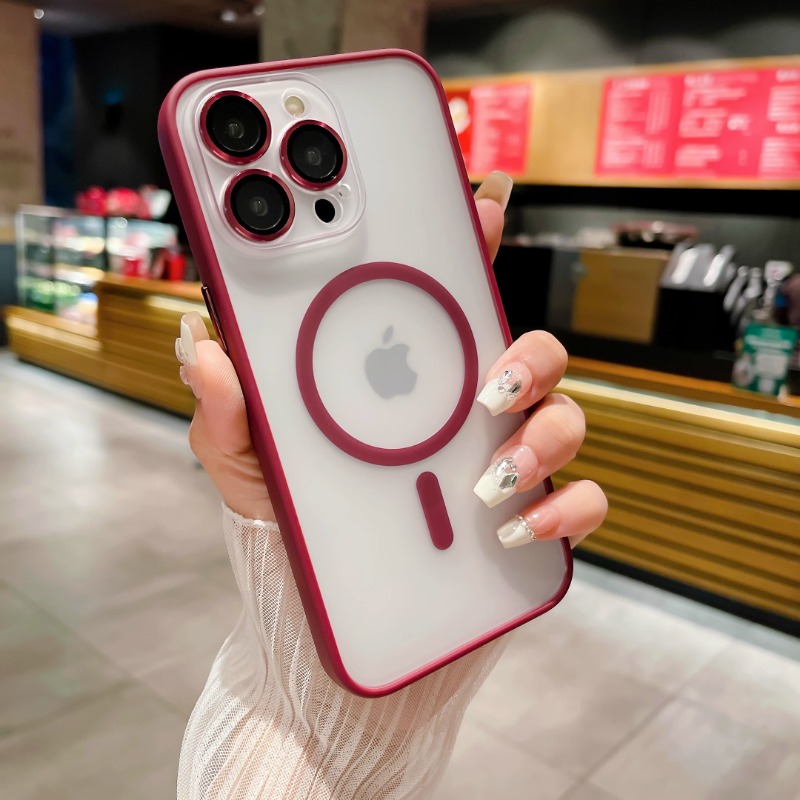 自带同色鹰眼镜头膜适用苹果15手机壳磁吸iphone14promax透明磨砂13pro全包防摔15plus超薄12简约男女情侣