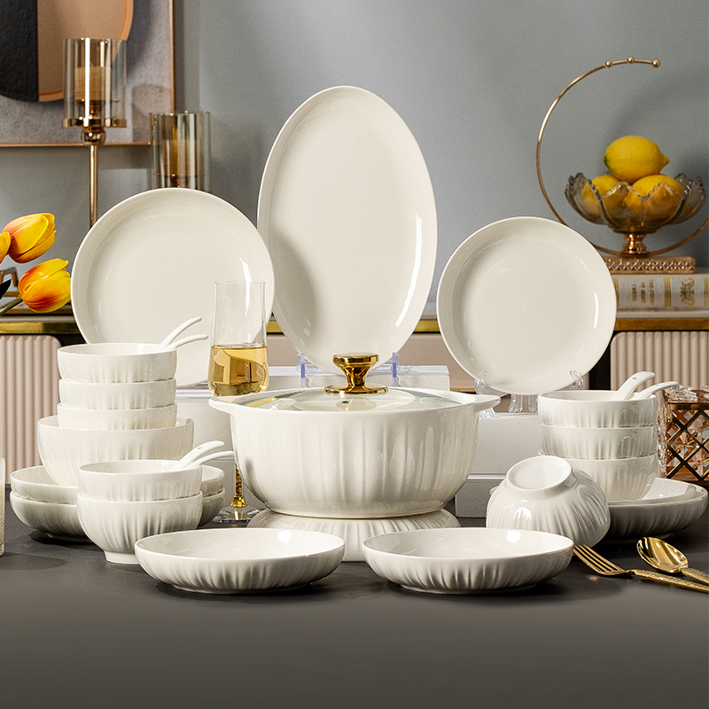 简约耐用易洁陶瓷碗碟餐具套装