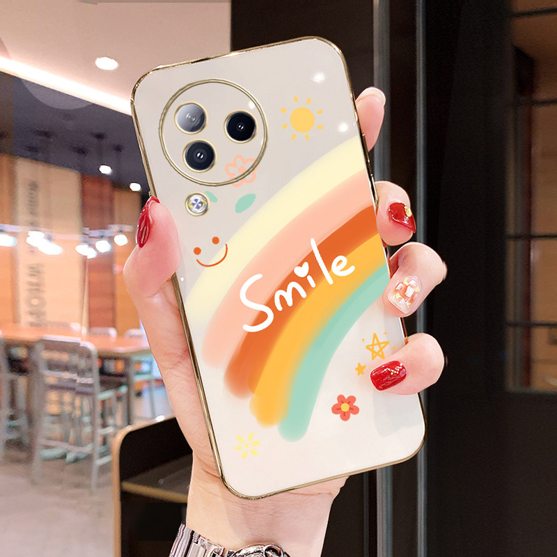 适用于小米civi3手机壳Xiaomi笑脸彩虹电镀硅胶红米civi3女款超薄保护套全包防摔网红可爱潮牌时尚软壳保护套