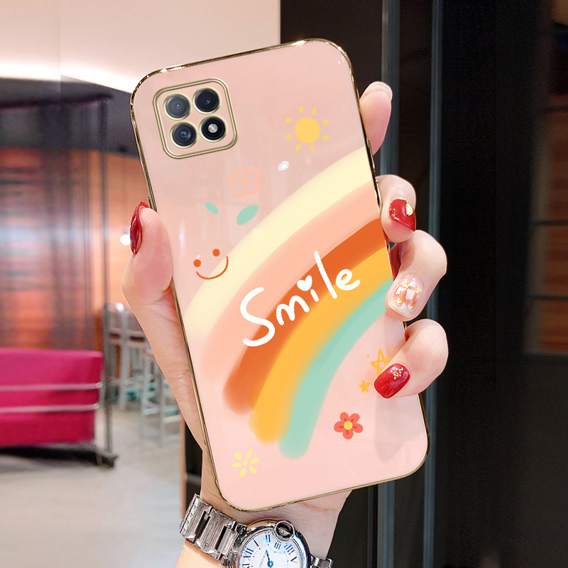 笑脸彩虹oppoa72电镀硅胶手机壳