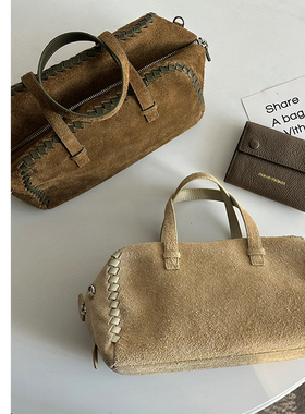 Abbott Vintage【绒绒包】头层磨砂牛皮单肩手提包秋冬新斜挎女包