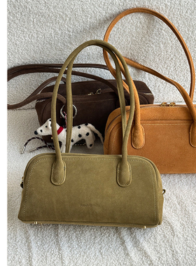 Abbott Vintage【豆腐波士顿】简约磨砂牛皮单肩手提包秋冬新2025