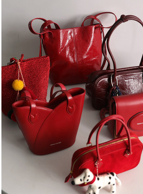 AbbottVINTAGE【新年红合集】复古原创红色包包简约女包