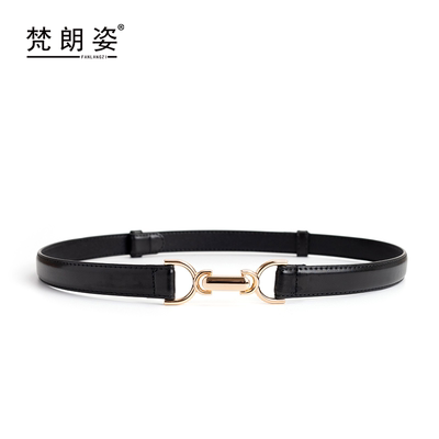 免打孔女士牛皮腰带小众设计
