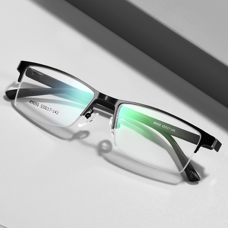 半框近视男抗蓝光防辐射眼镜成品看手机电脑平光无度数保护眼睛潮