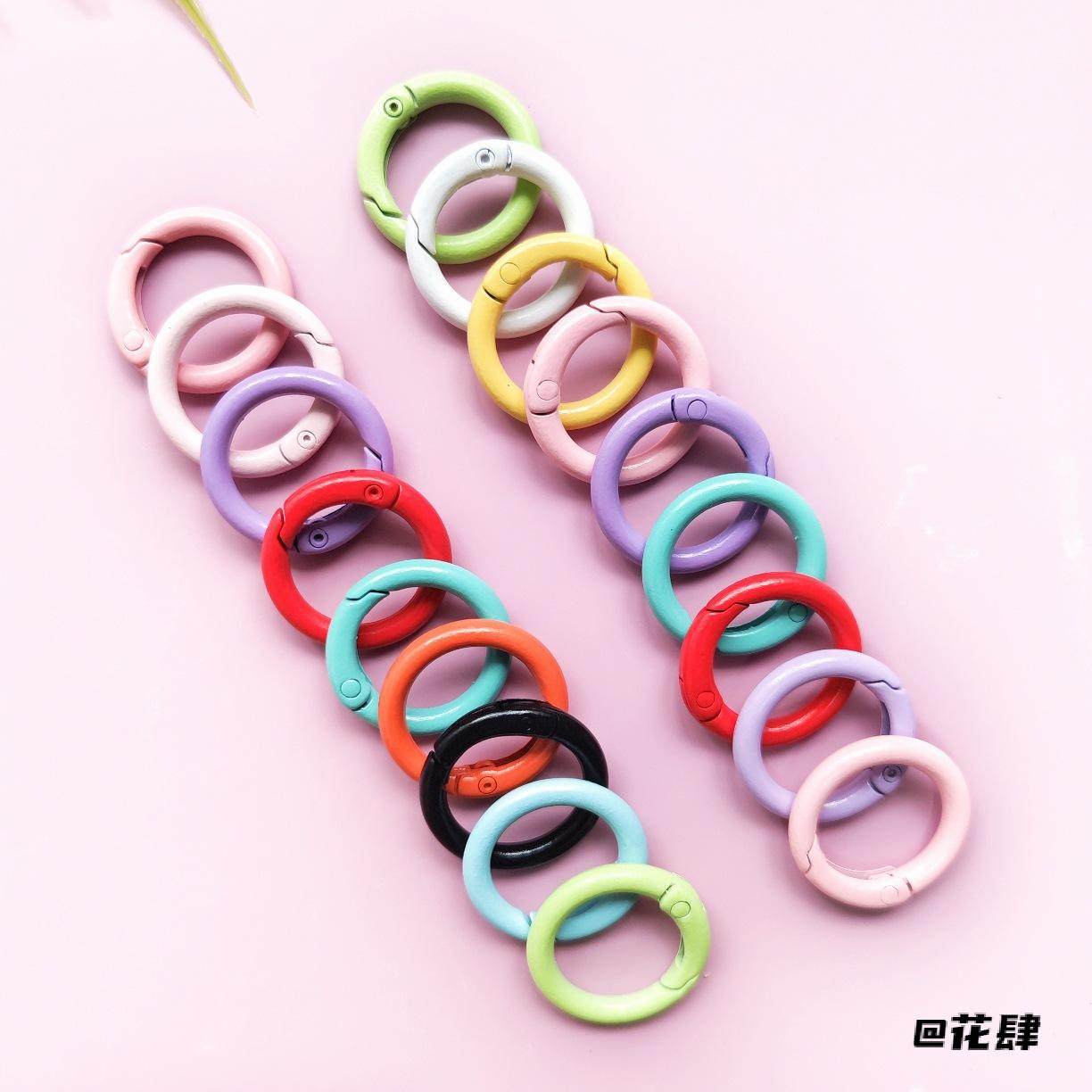 马卡龙色钥匙扣彩色弹簧扣糖果色24mm24mm彩色弹簧扣配件