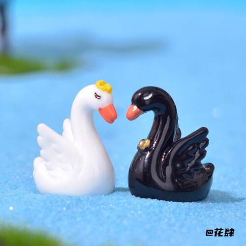 中控创意礼品桌面小摆件趣味装饰微景观仿真天鹅新款造景多肉可爱