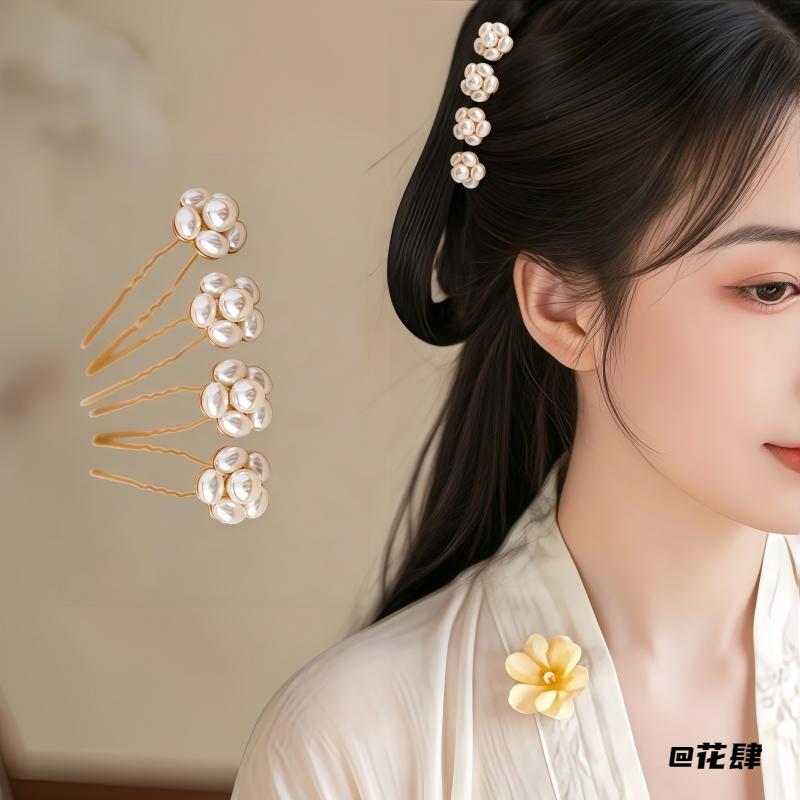 发卡发簪发钗小花钗发钗簪子u型U型夹发型法式公主儿童法式美发