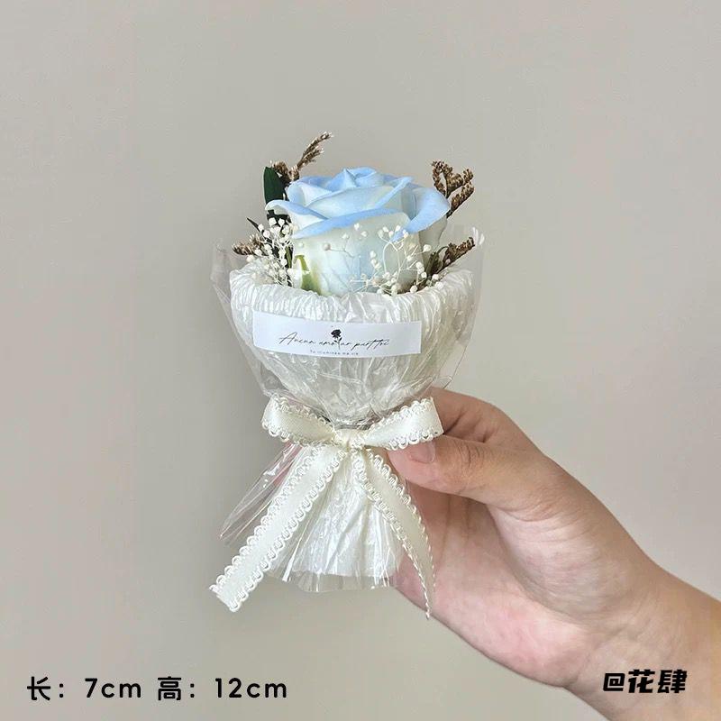 送女朋友口袋里的浪漫迷你玫瑰仿真干花送闺蜜太阳花紫色玫瑰摆件