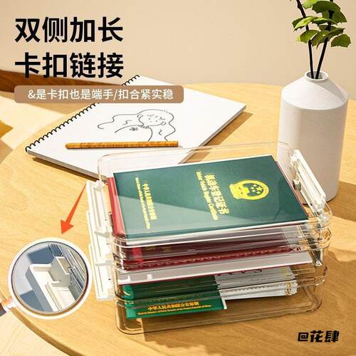 收纳箱放口罩透明整理存放绿本防尘盒收纳盒整理盒防尘收纳盒专属