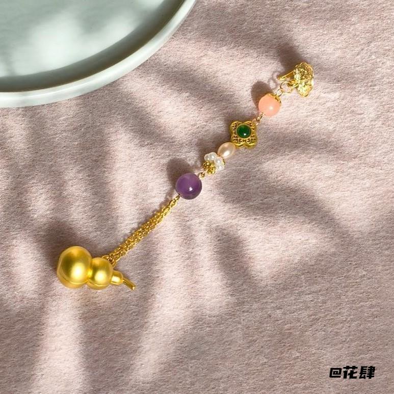 如意压襟挂件流苏胸针高级感葫芦吊坠旗袍压襟挂件配饰气质葫芦