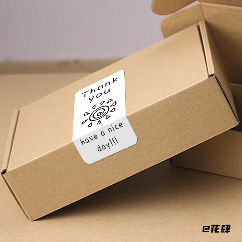 感谢贴纸礼盒封口贴包装贴纸thank you不干胶礼物包装