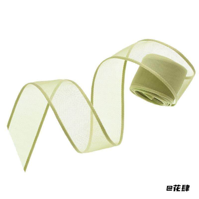 春天草绿色纱带丝带手工diy发饰蝴蝶结发夹材料 森系制作发卡辅料