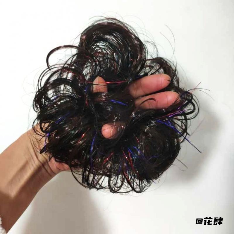 假发圈假发卷发圈女生丸子头发花苞头饰蓬松盘发假头花凌乱自然