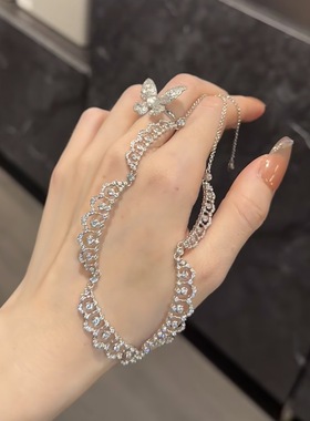 S925银复古精工高级感宫廷风重磅蕾丝项链满镶钻重工珠宝式轻