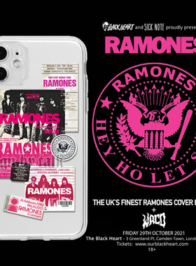 Ramones雷蒙斯朋克透明华为荣耀小米OPPO红米三星vivo一加iQOO手机壳适用苹果13iPhone12promaxs14plus11xr15