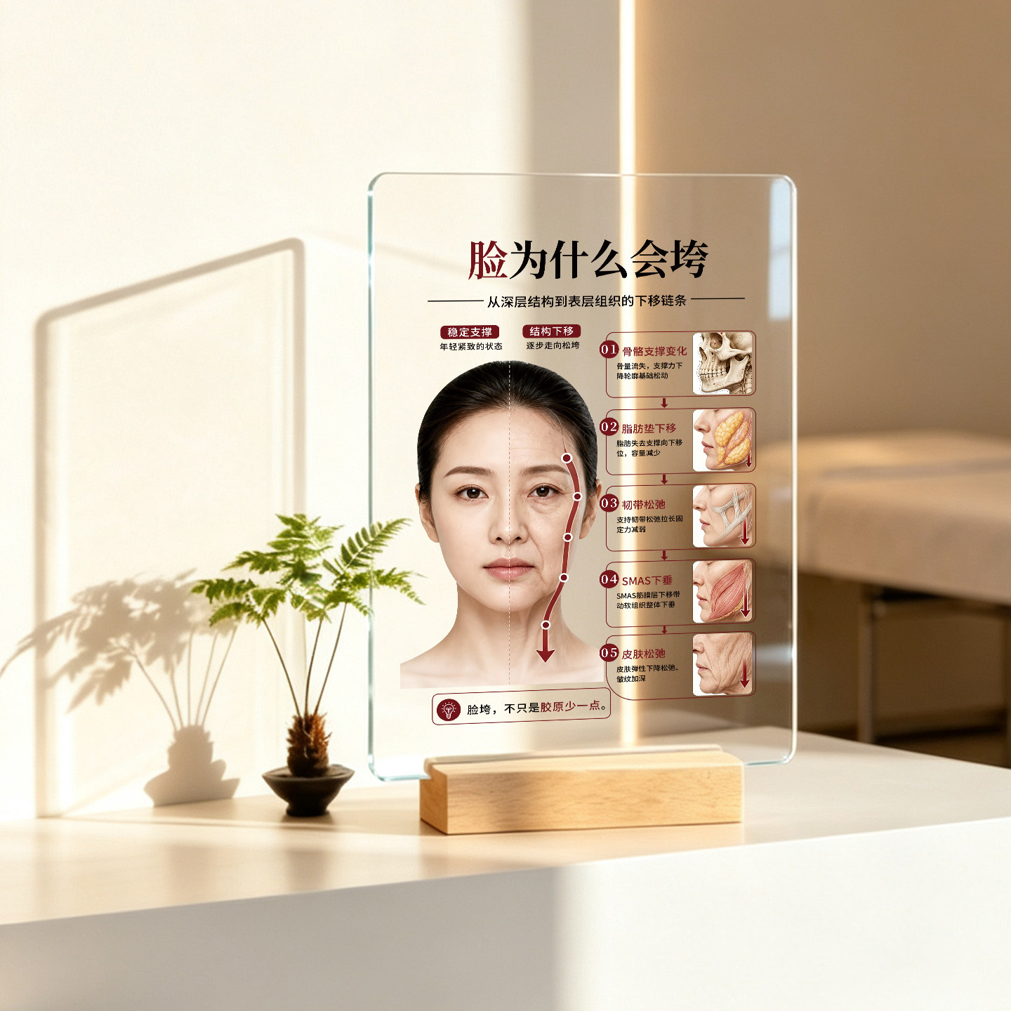 面部皮肤结构分层抗衰模型美容院面诊亚克力水光摆台桌面展示立牌