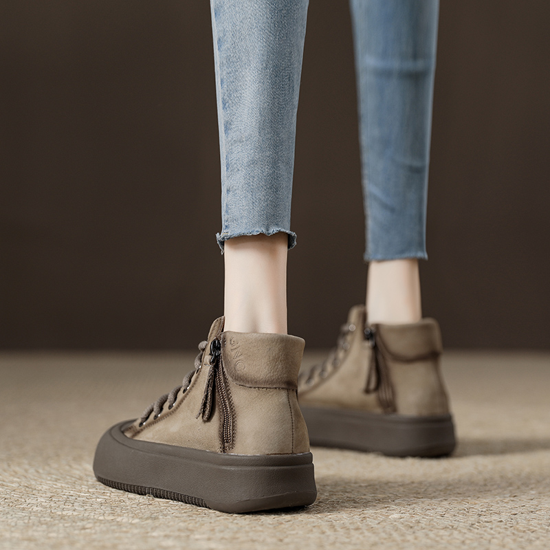 2025年秋季新款头层牛皮高帮鞋