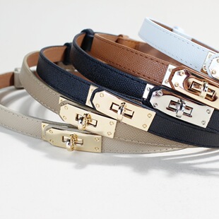 饰带 牛皮真皮腰带腰封连衣裙大衣配饰装 高品质 老钱风简约细版