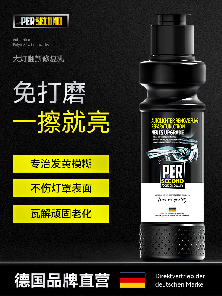 汽车大灯翻新维修液工具集无抛光汽车灯老化清洗剂灯罩泛黄抛光剂
