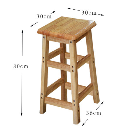 全橡木方凳家用实木餐厅方凳子学生高板凳四方茶几凳子原木高脚凳