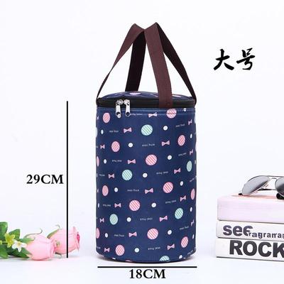 保温桶手提袋长效保温袋加厚圆形上班通勤便当包饭桶保温帆布铝