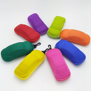 时尚小汽车眼镜盒卡通汽车模型儿童太阳眼镜盒子可爱拉链包玩具盒