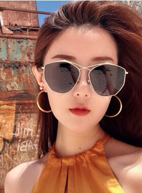 ins墨镜女2025新款防紫外线网红抖音同款d家多边形大框偏光太阳镜