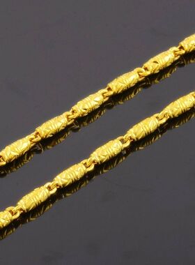 男士橄榄链沙金项链不掉色越南沙金送男款项链情侣款送生日礼物