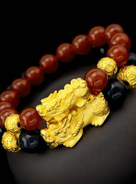 貔貅手链男情侣款一对女款皮丘手串佛珠不掉色越南沙金2025年新款
