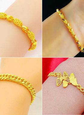 新款沙金貔貅转运珠手链女ins不掉色满天星手镯仿黄金18K百搭饰品