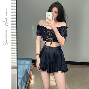 夏茉微澜2025新款泡温泉泳衣女分体裙式显瘦遮肚性感韩国ins保守