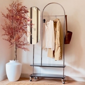 稍安物造 轻奢收纳不锈钢 可移动衣帽架落地挂衣架ins卧室法式