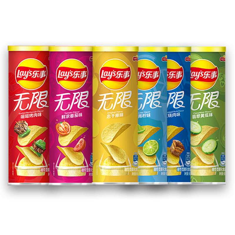乐事罐装多规格薯片零食青柠原味