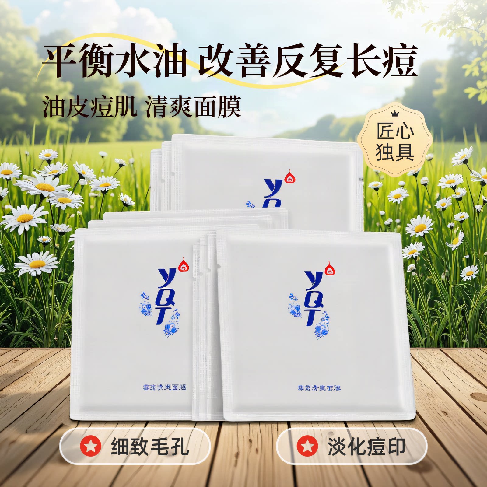 一清堂雪菊清爽面膜 控油淡化痘贴片面膜
