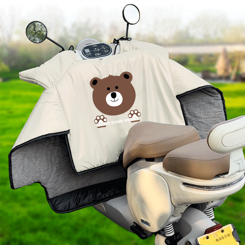 绿源新款电动车挡风被冬季加绒加厚四季电瓶摩托车冬天骑行防风罩