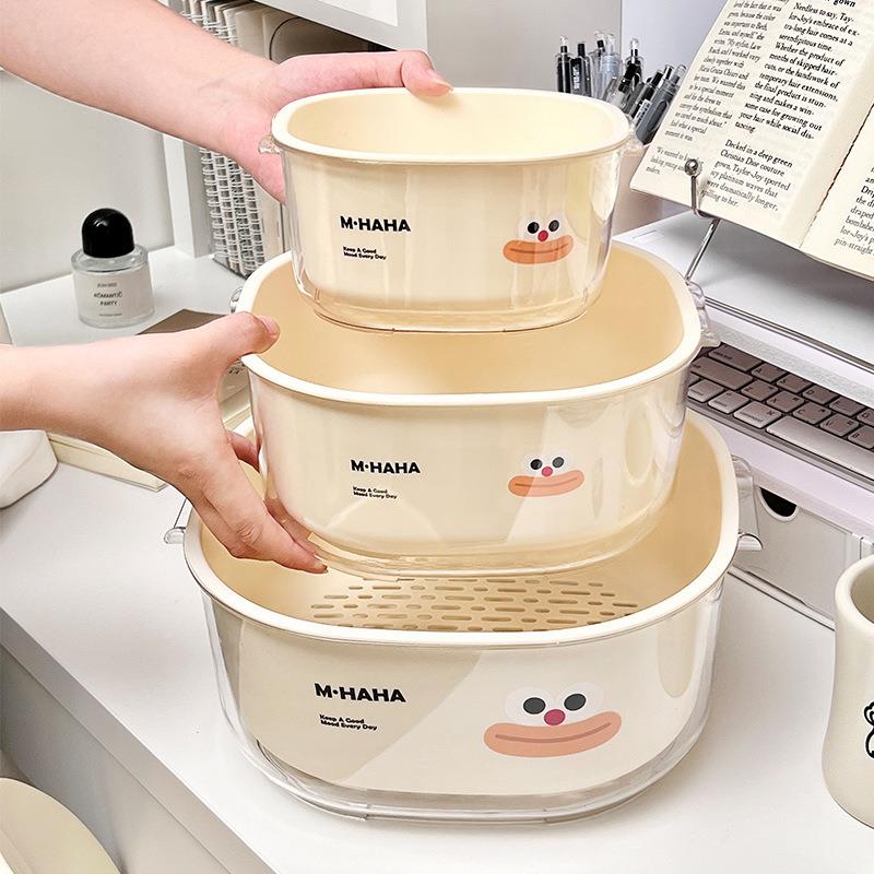 大嘴哈双层洗菜盆沥水篮淘米筛