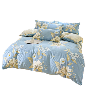 床上四件套纯棉全棉2025新款180cmx220cm被套床单床笠款四季通用