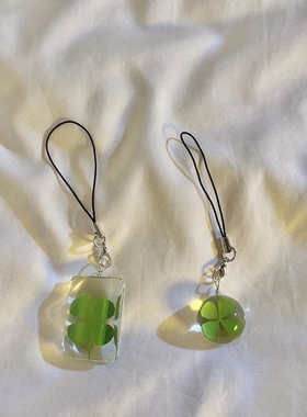 小清新ins幸运四叶草吊坠挂链创意钥匙扣手机挂绳ccd相机手绳挂链