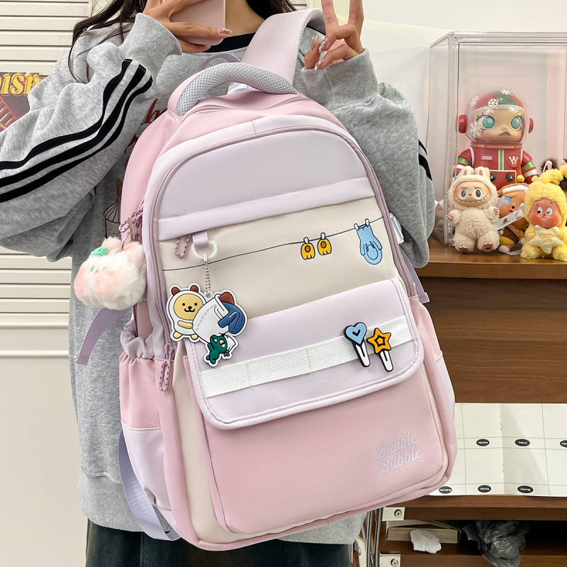 ins少女学院风休闲百搭双肩包初
