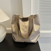 单肩包简约百搭帆布托特包大学生上课包 休闲大容量包包女时尚